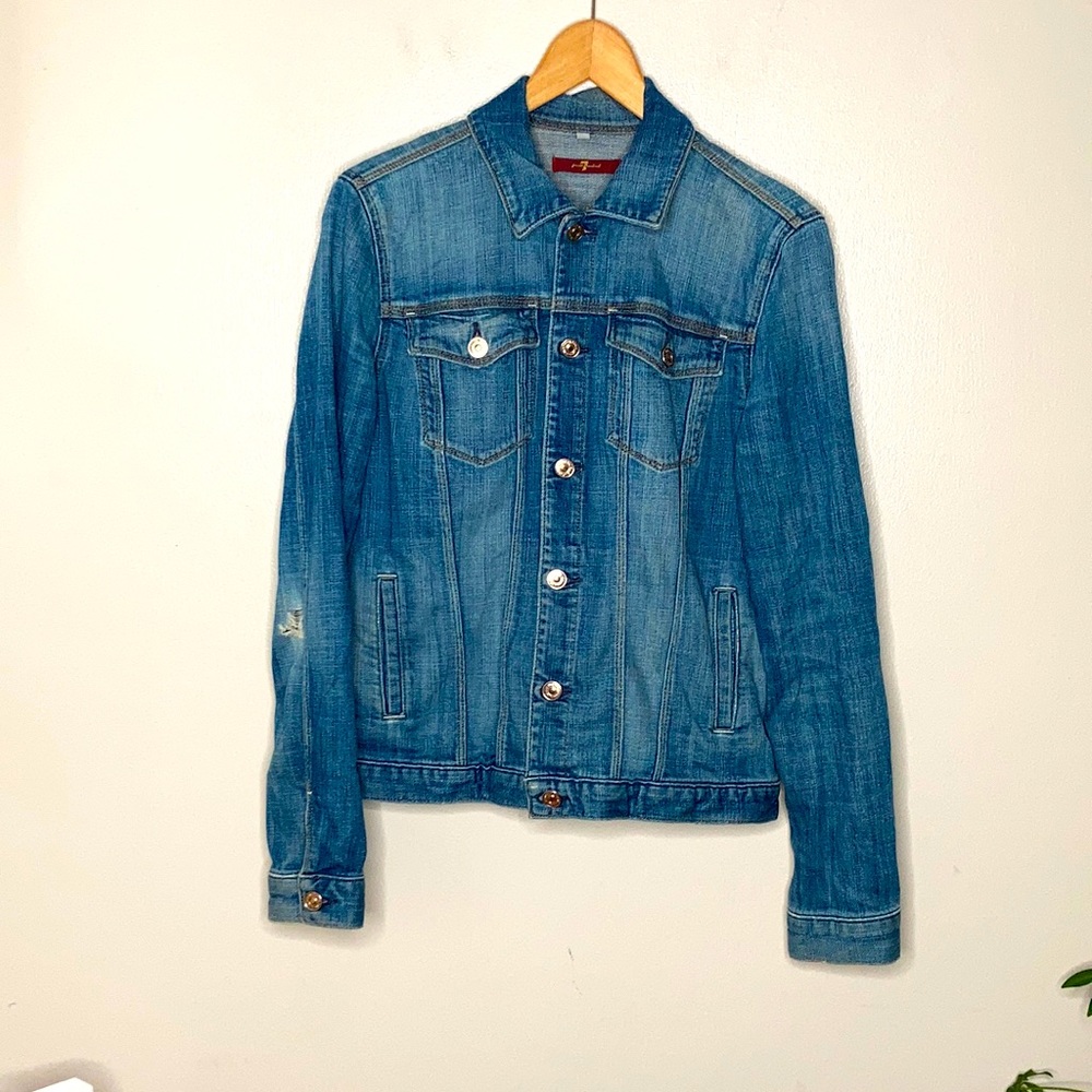 7 For All Mankind Blue Denim Jean Jacket